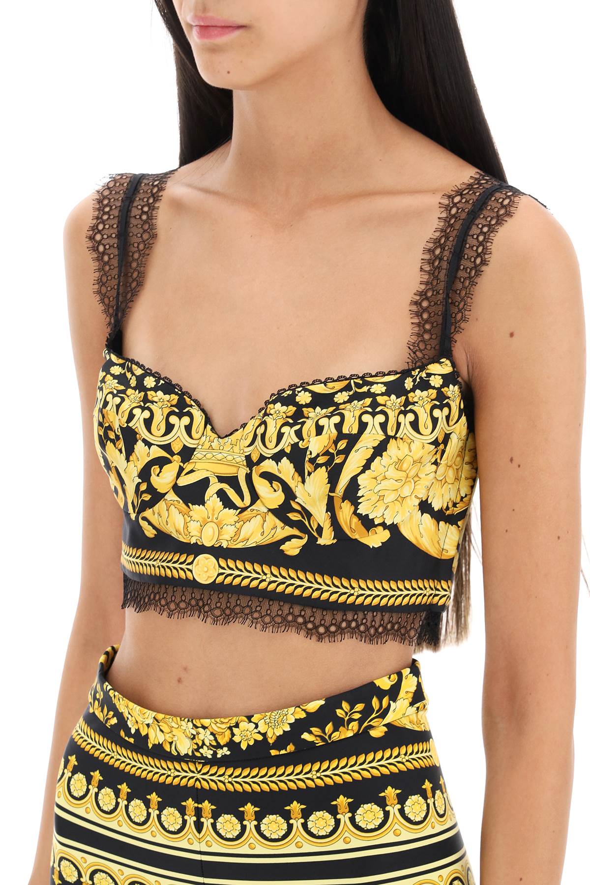 Versace barocco silk bralette top