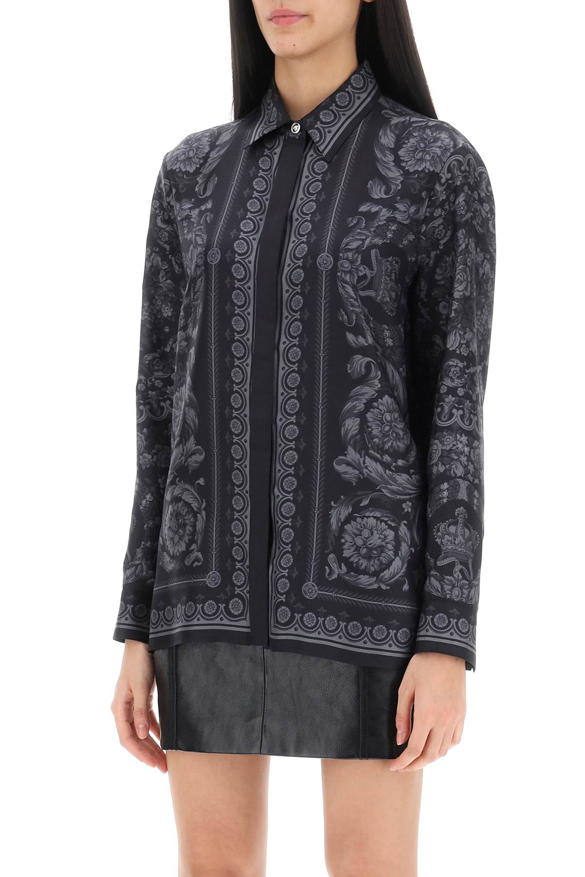 Versace barocco shirt in crepe de chine