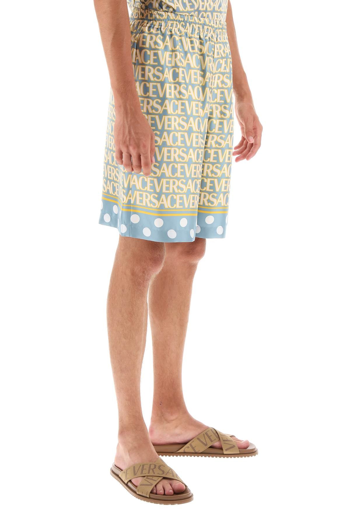 Versace versace allover silk shorts