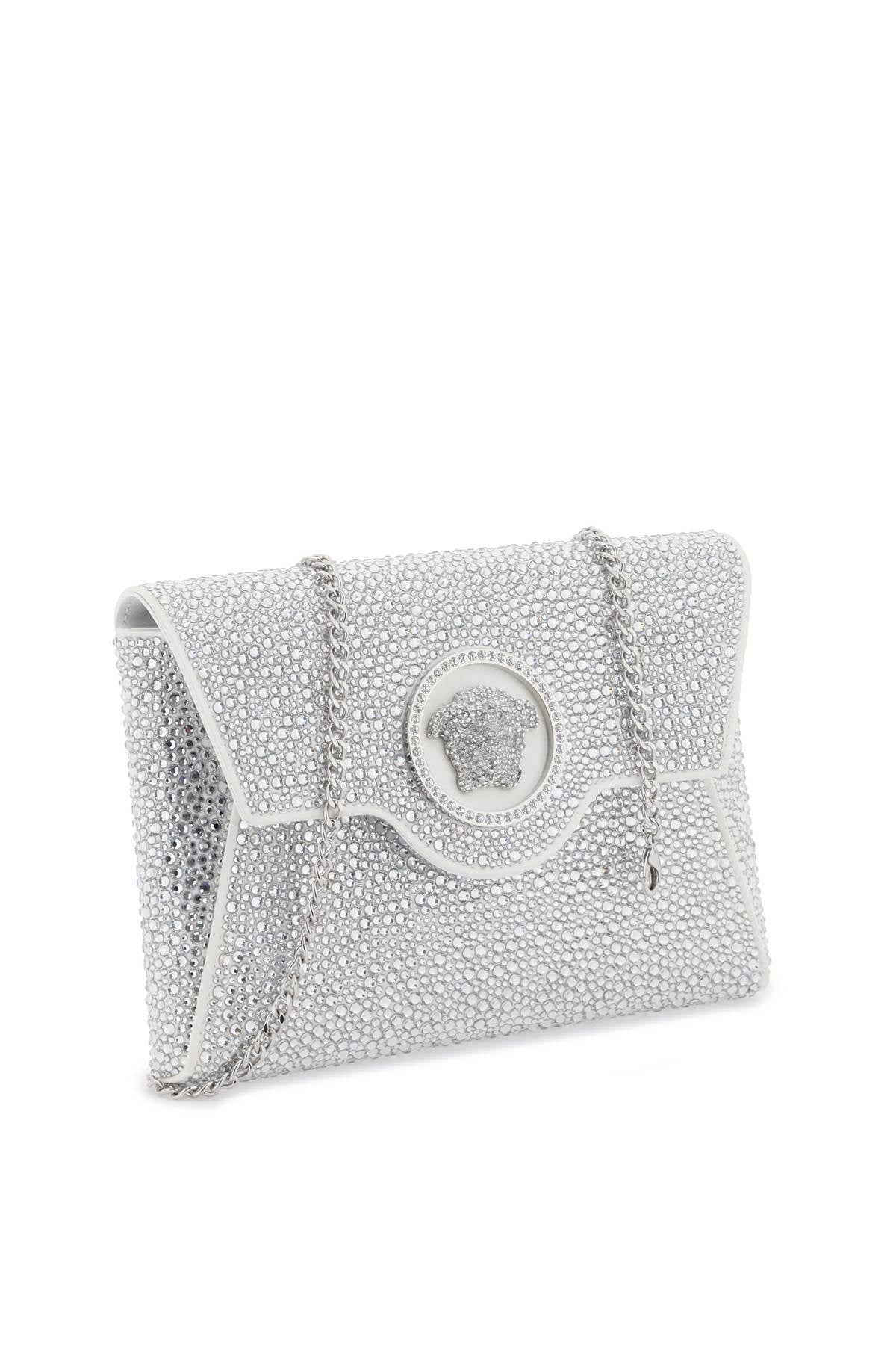 Versace la medusa envelope clutch with crystals