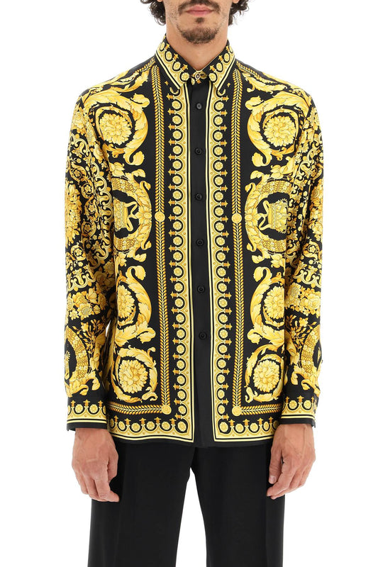 Versace barocco print silk shirt