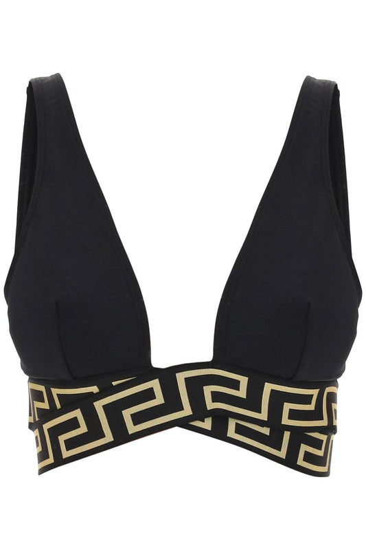 Versace bikini top with greca bands