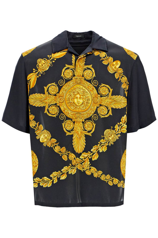 Versace mascher baroque satin polo shirt