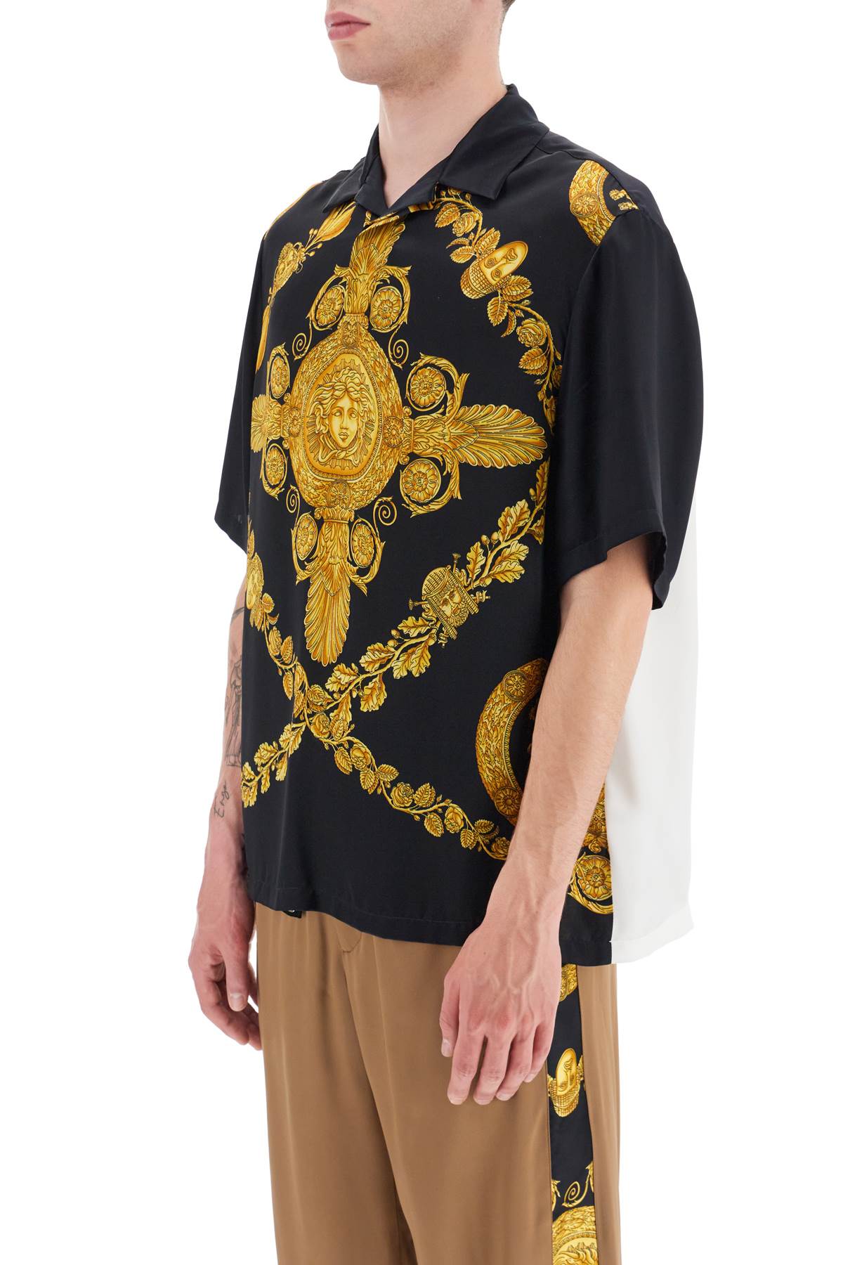 Versace mascher baroque satin polo shirt