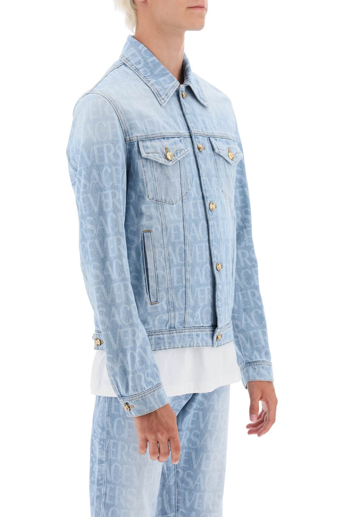 Versace versace allover denim jacket