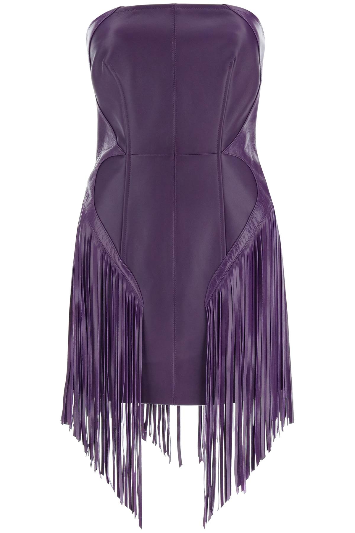 Versace fringed leather minidress