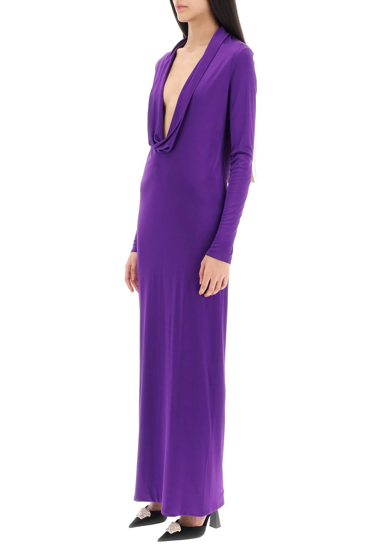 Versace cowl neck maxi dress