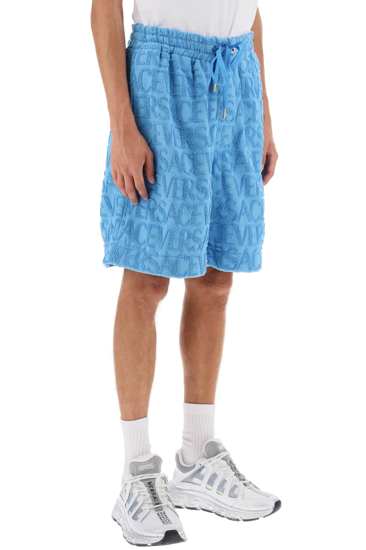 Versace versace allover terry-cloth shorts