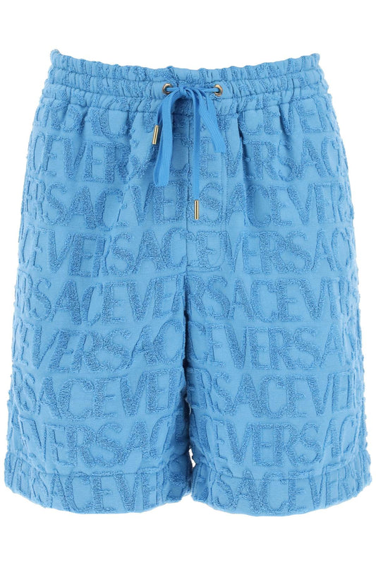 Versace versace allover terry-cloth shorts