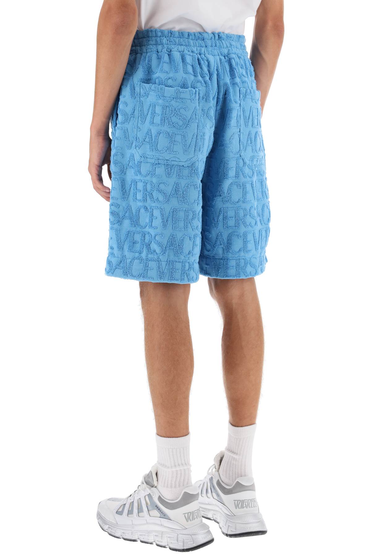 Versace versace allover terry-cloth shorts