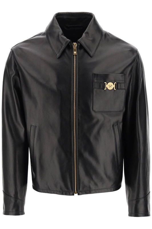 Versace leather blouse jacket