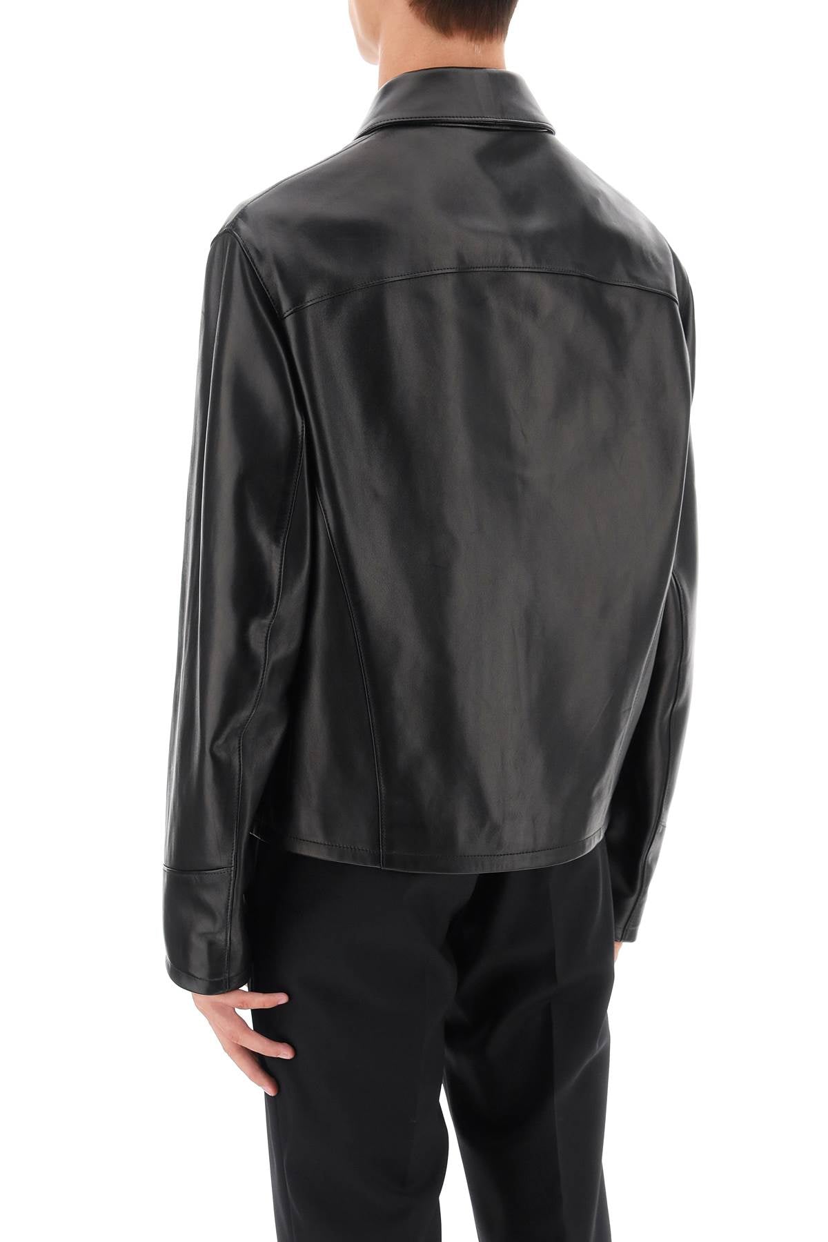 Versace leather blouse jacket