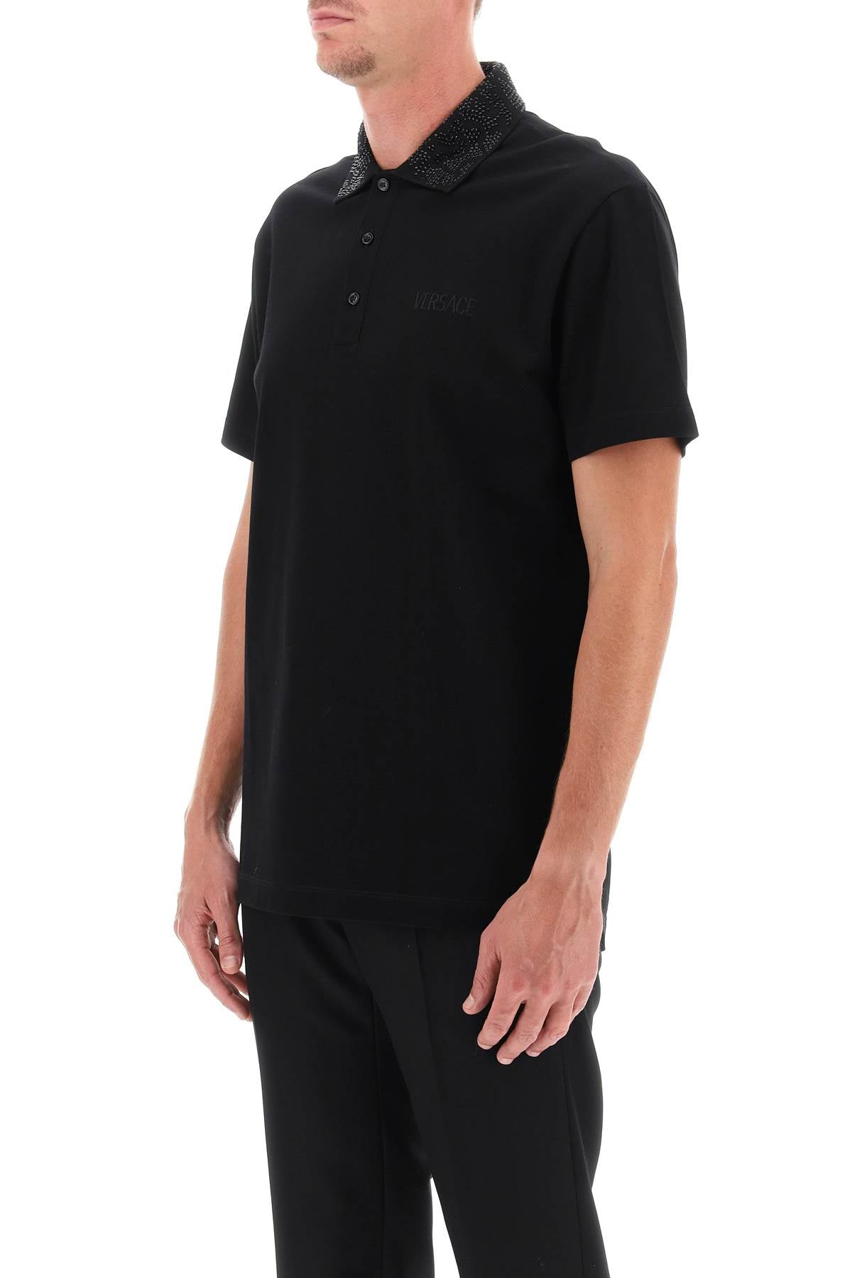 Versace barocco silhouette polo shirt