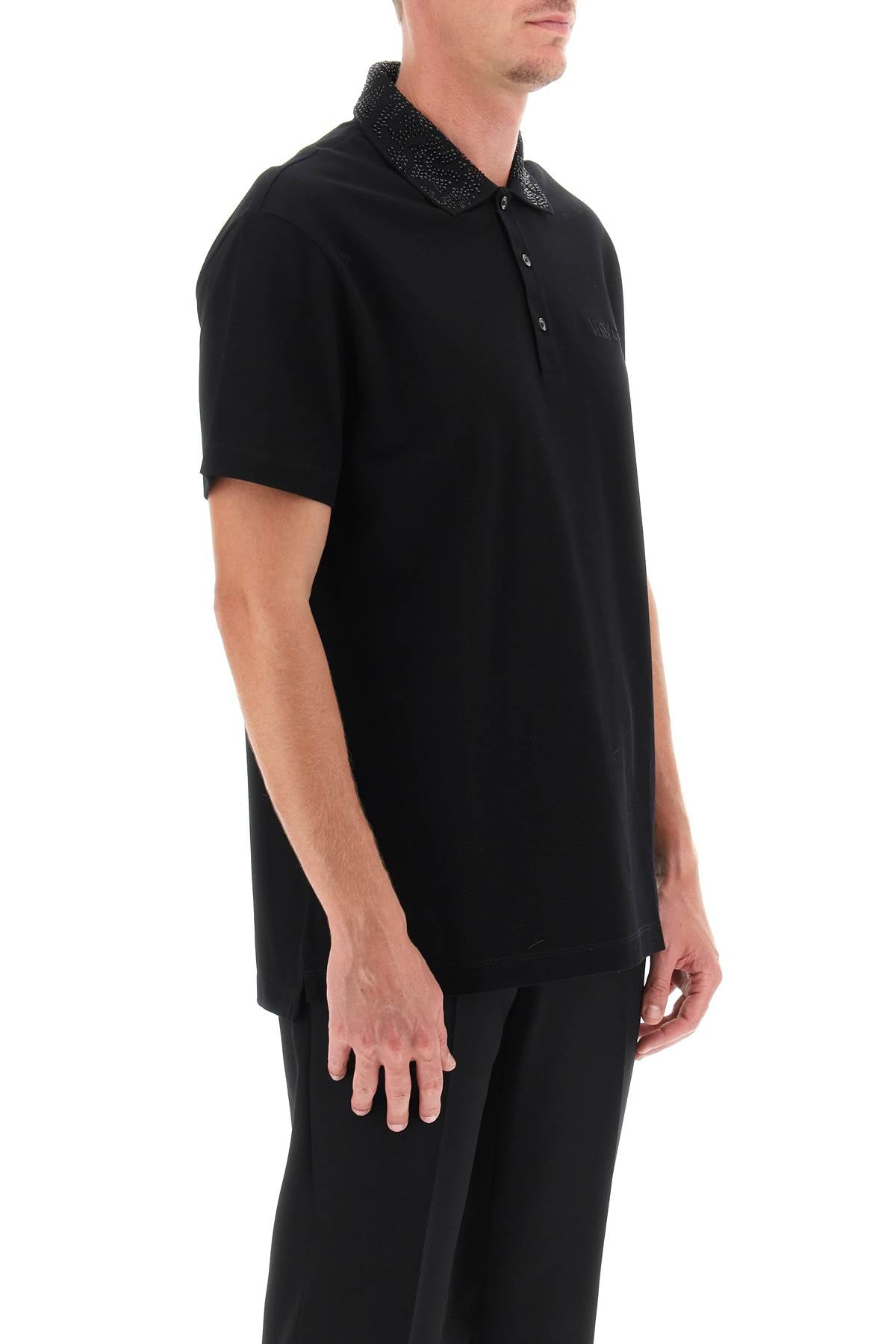 Versace barocco silhouette polo shirt