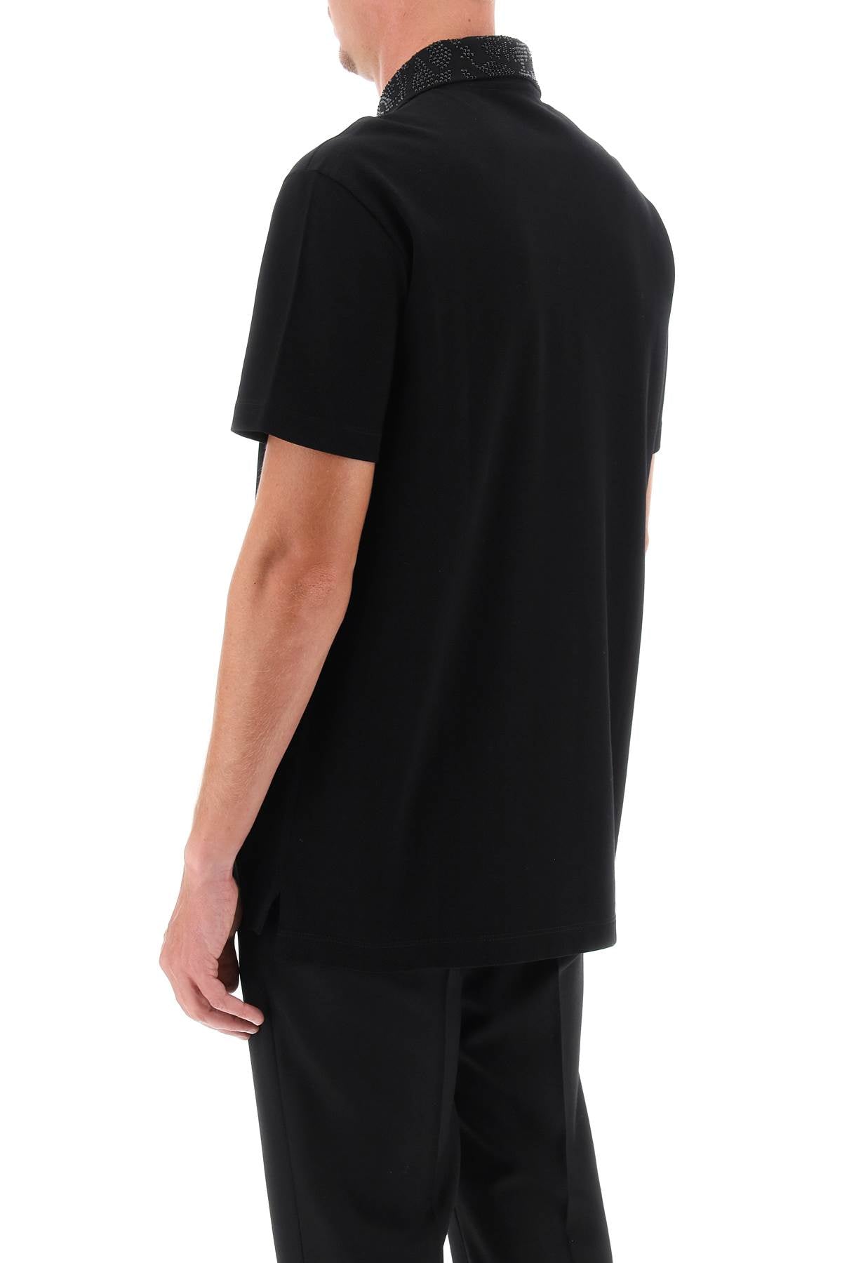 Versace barocco silhouette polo shirt