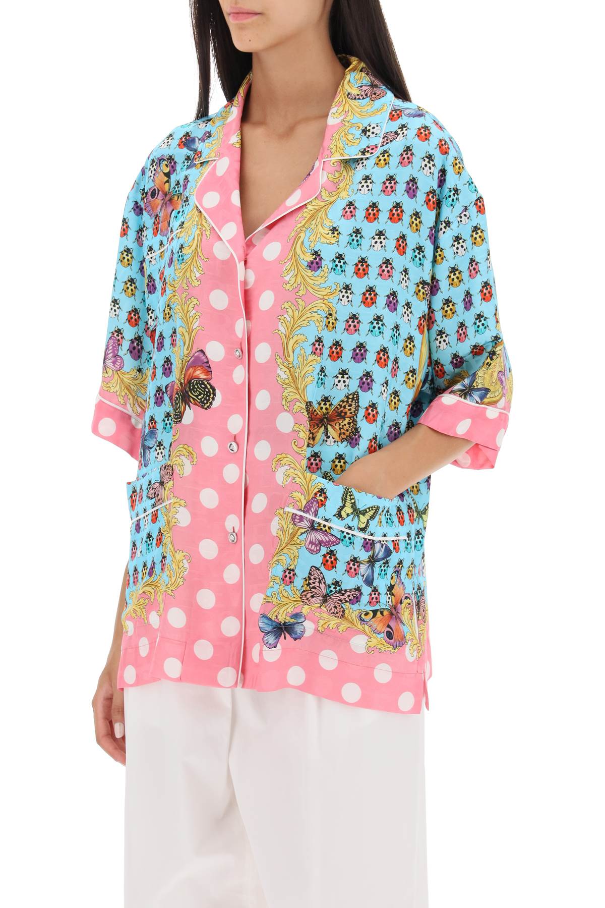 Versace butterflies & ladybugs short sleeve shirt