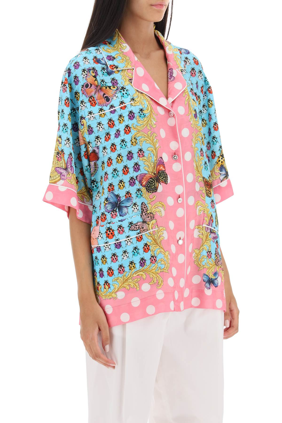 Versace butterflies & ladybugs short sleeve shirt