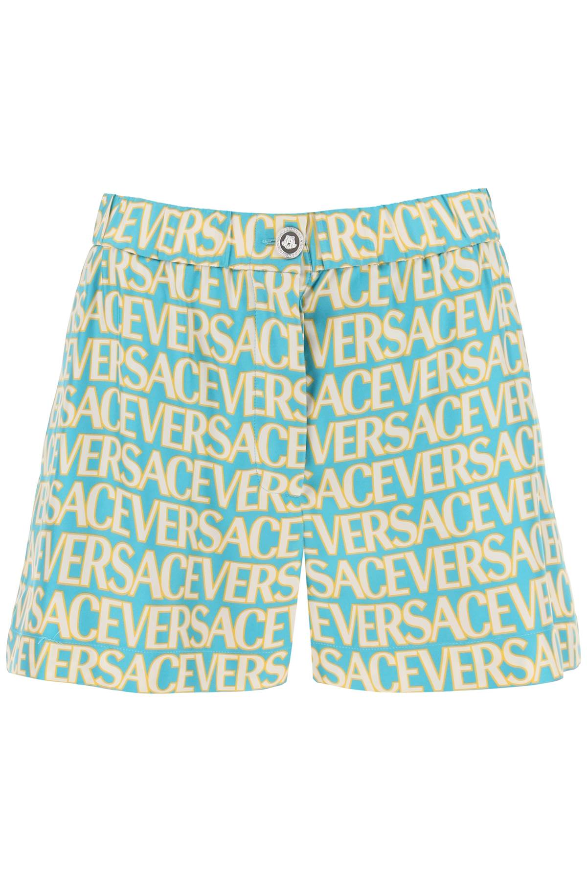 Versace monogram print silk shorts