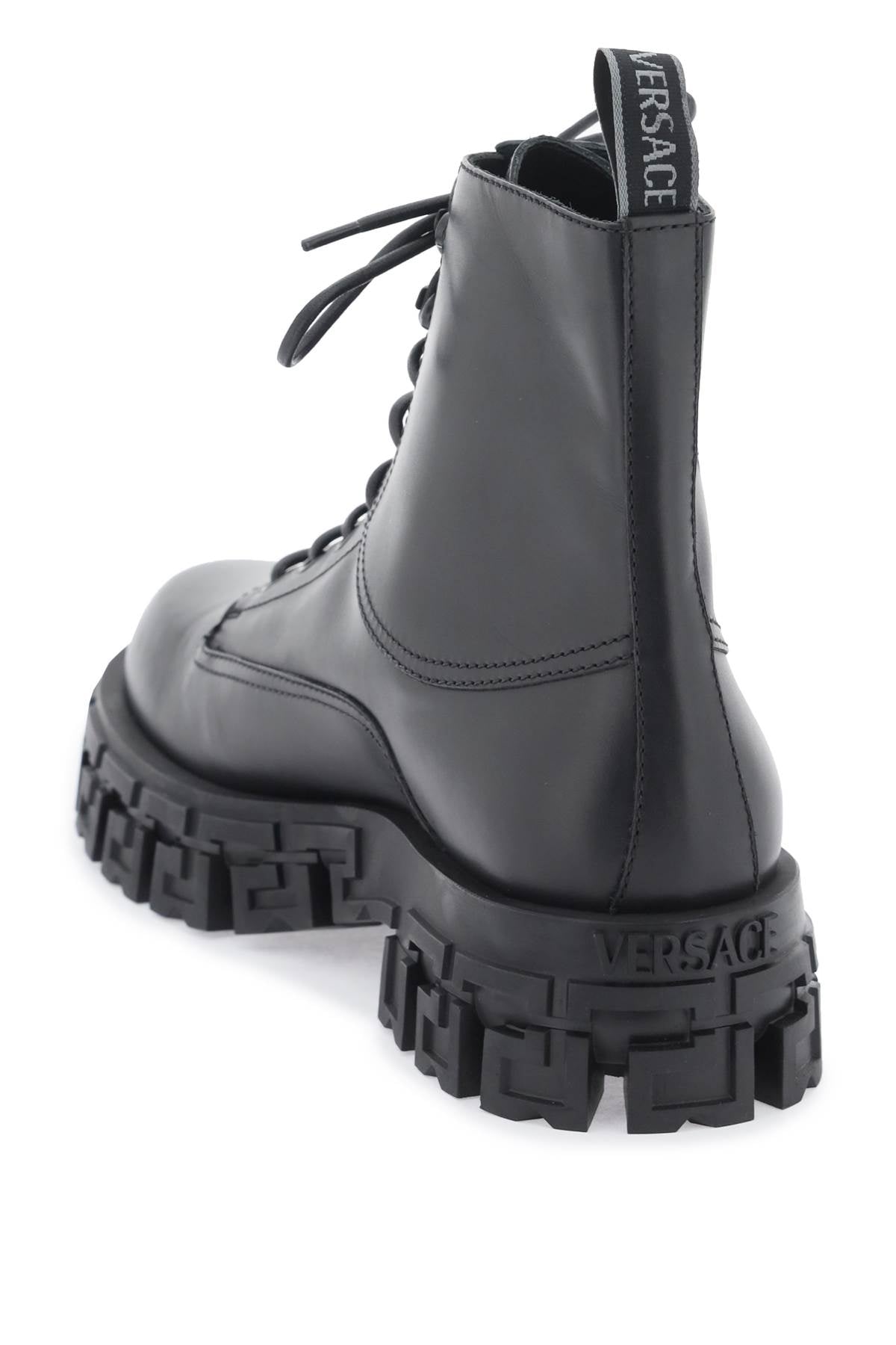 Versace greca portico combat boots