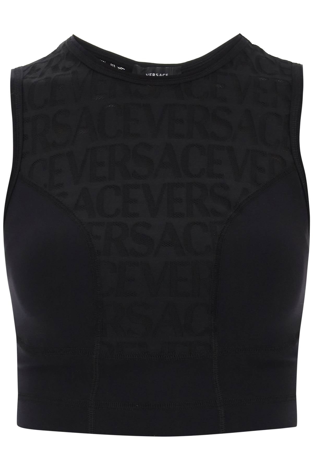 Versace sports crop top with lettering