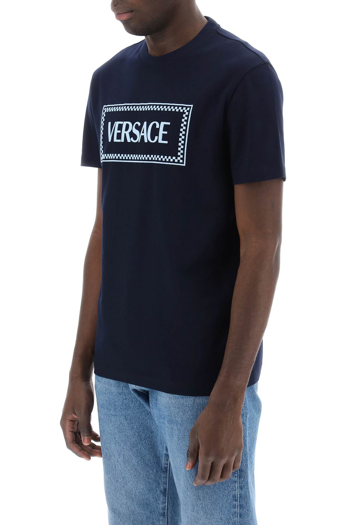 Versace t-shirt con logo ricamato