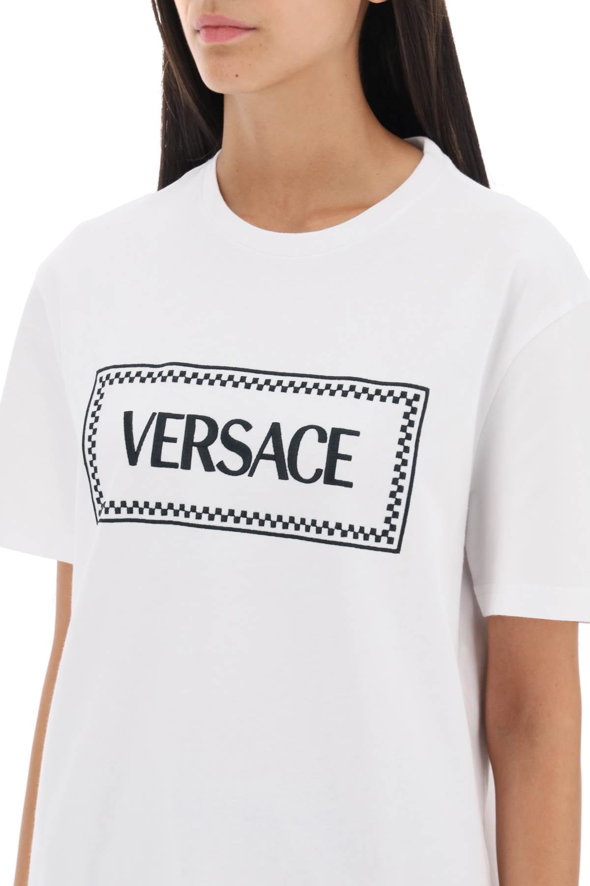 Versace t-shirt with logo embroidery