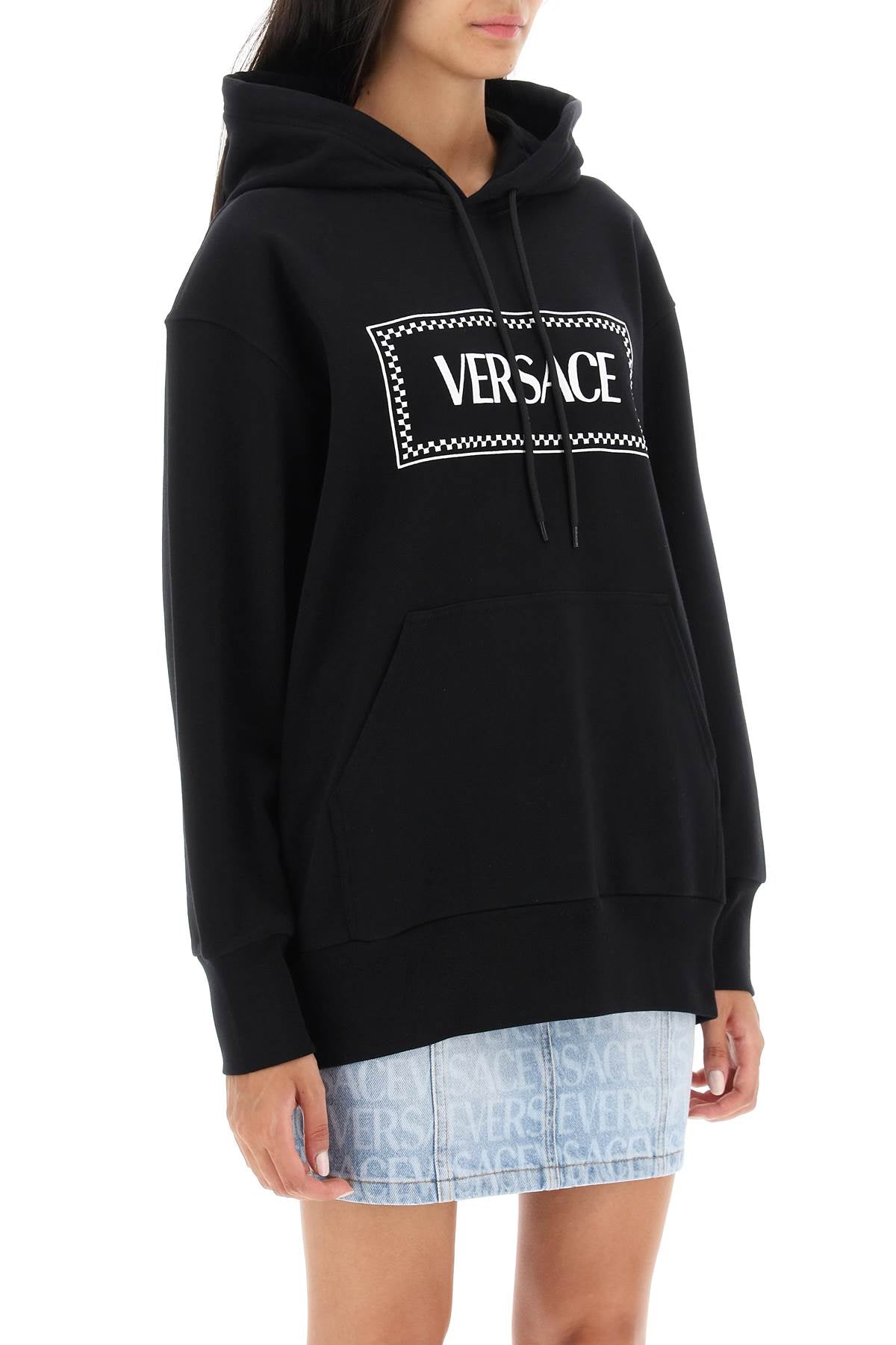 Versace hoodie with logo embroidery