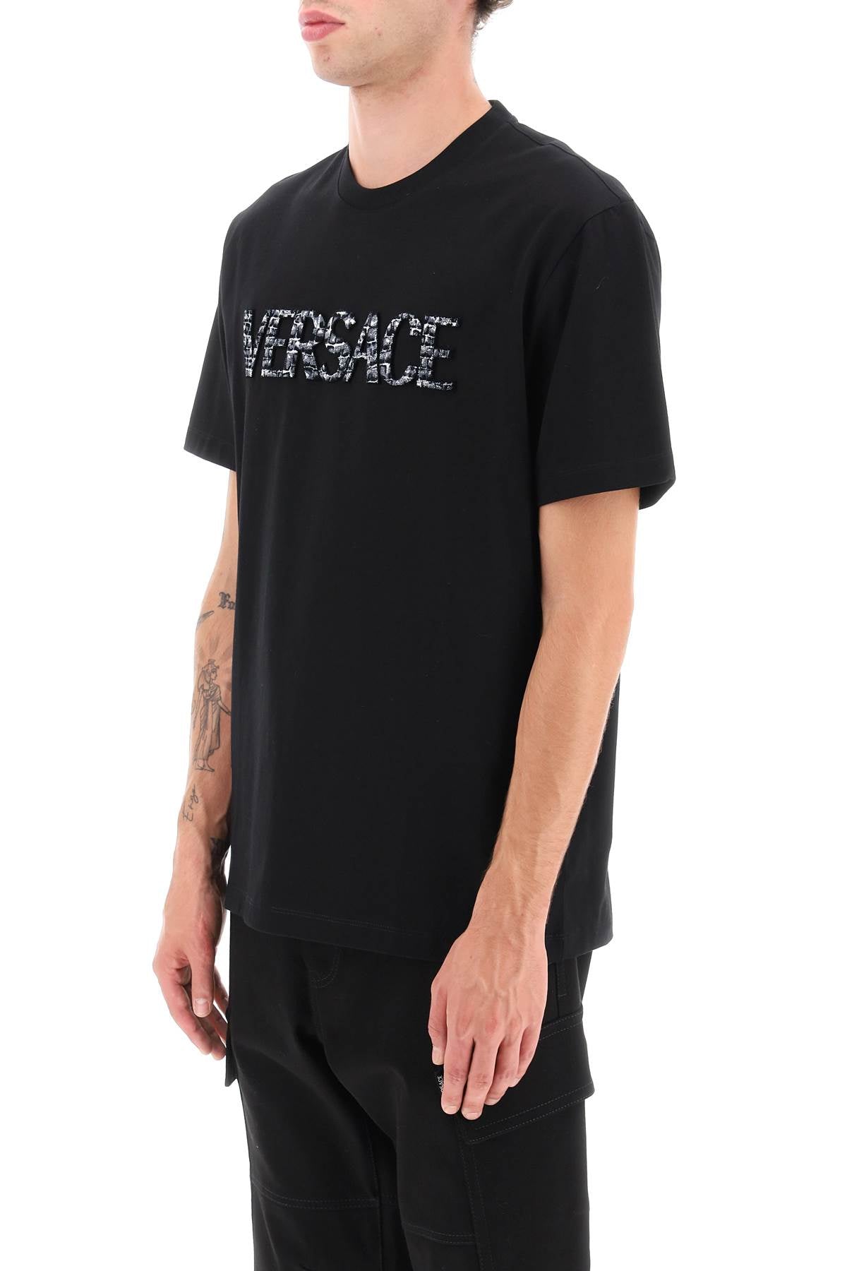 Versace croco-effect logo t-shirt