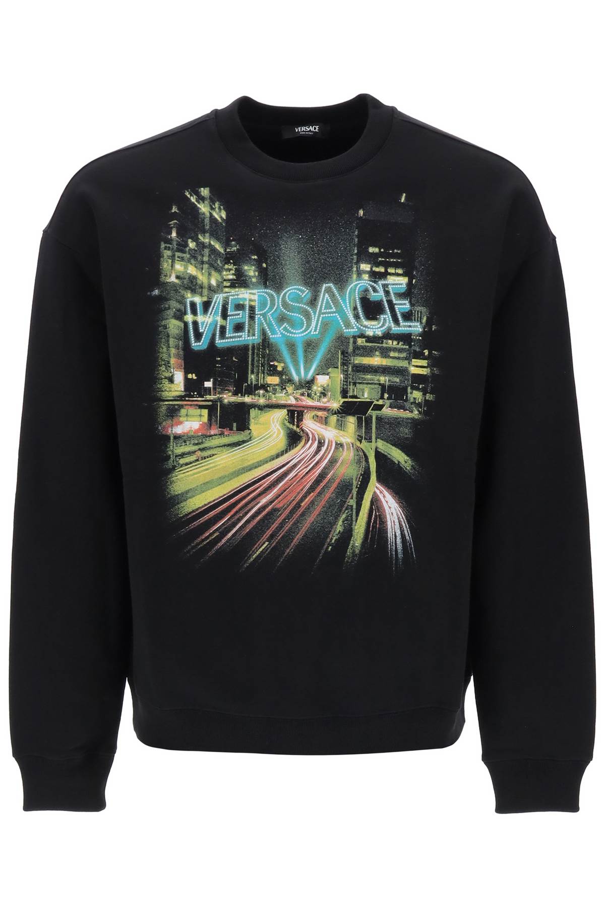 Versace crew-neck sweatshirt with city lights print