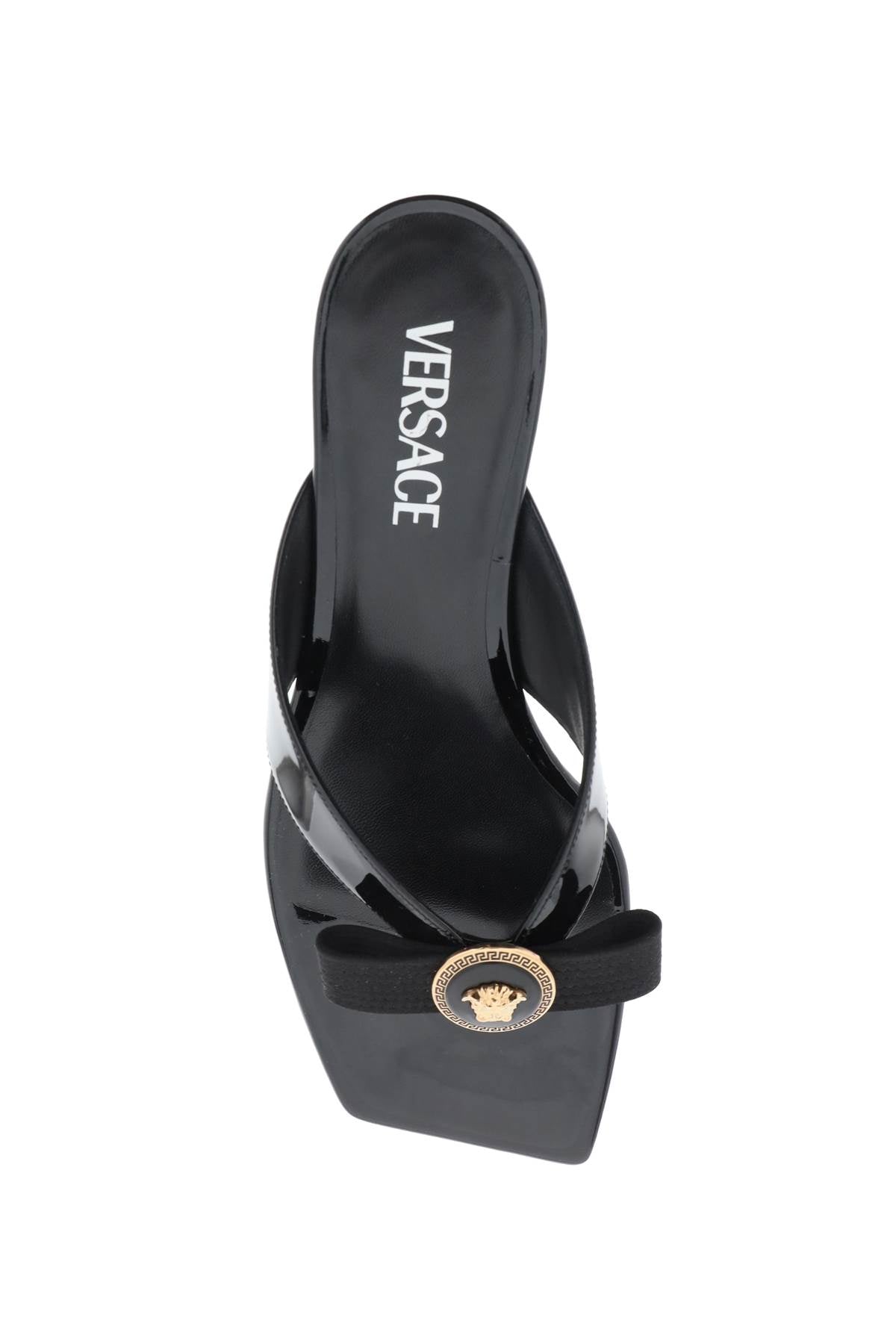 Versace gianni ribbon thong mules