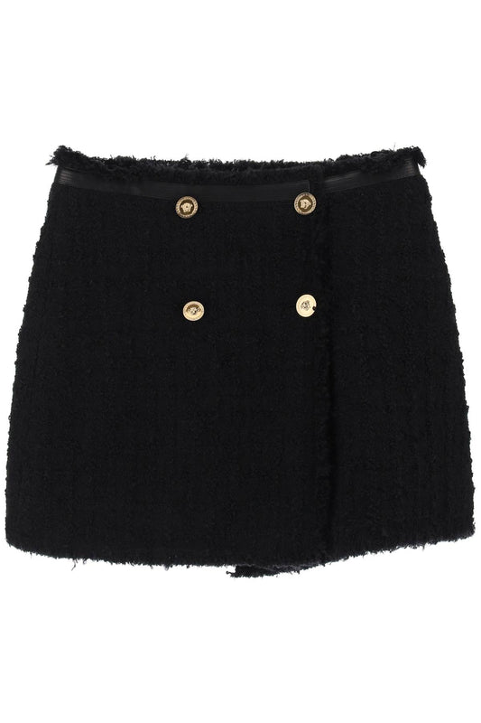 Versace heritage mini skirt in boucle tweed