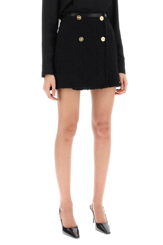 Versace heritage mini skirt in boucle tweed