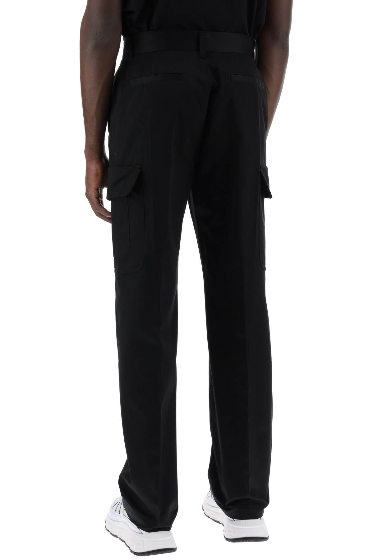 Versace cotton gabardine cargo pants in