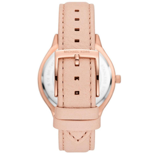 Women's Slim Runway Three-Hand Blush Leather Watch 38mm