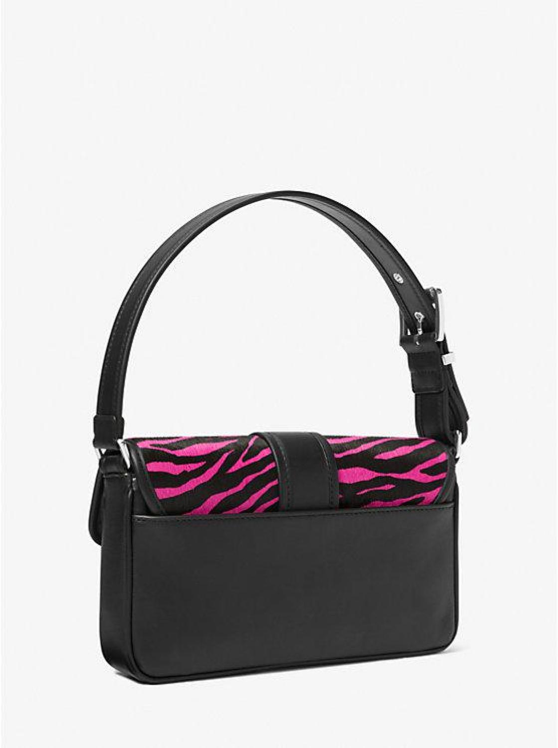 Colby Medium Zebra Print Calf Hair Shoulder Bag