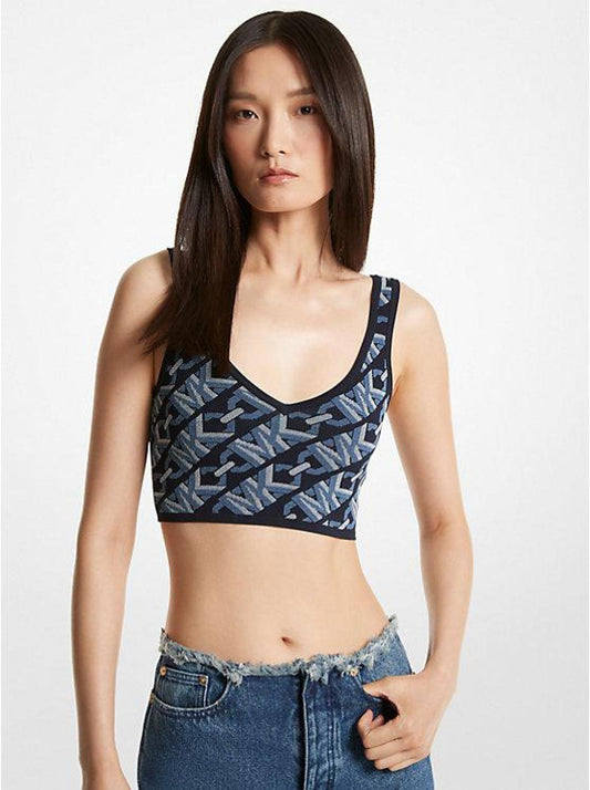 Empire Signature Logo Jacquard Cropped Tank Top