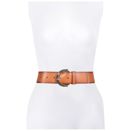 Leather Stretch Belt with Double Buckle