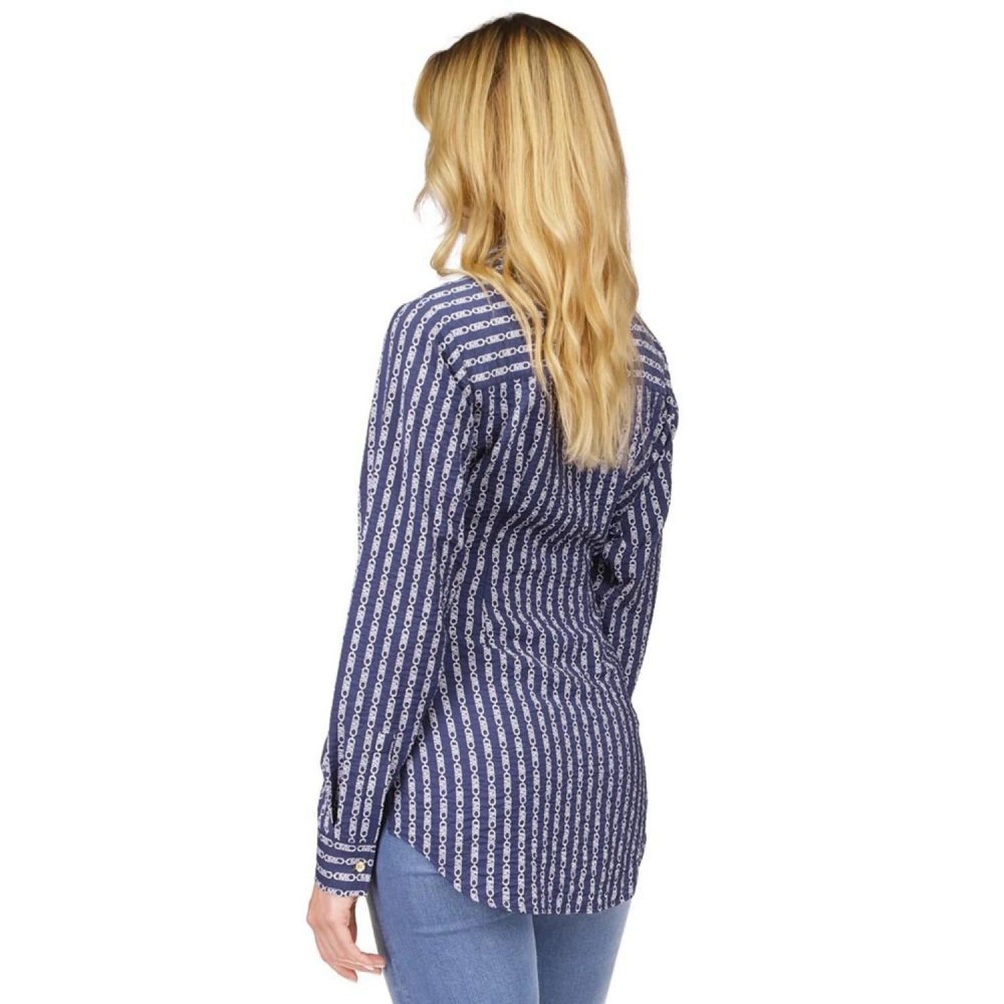 Women's Chain-Print Twist-Front Shirt