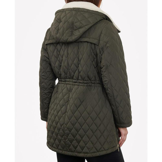 Women's Plus Size Faux-Fur-Collar Quilted Coat