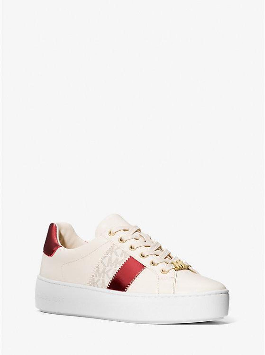 Poppy Metallic and Signature Logo Stripe Sneaker