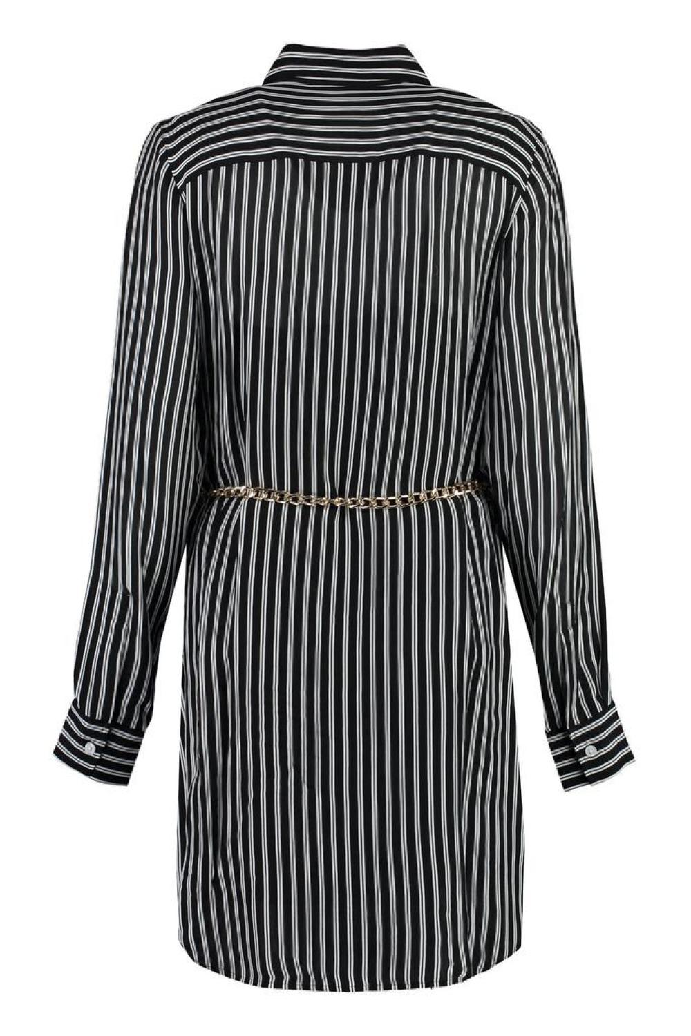 Michael Kors Striped Long-Sleeved Shirt Dress