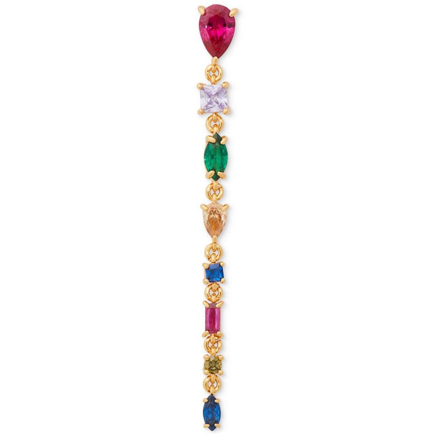 Kate sold Spade Gold-Tone Multicolor Crystal Chain Linear Drop Earrings