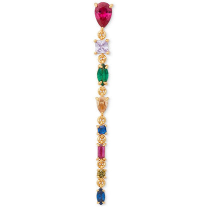 Gold-Tone Multicolor Crystal Linear Drop Earrings