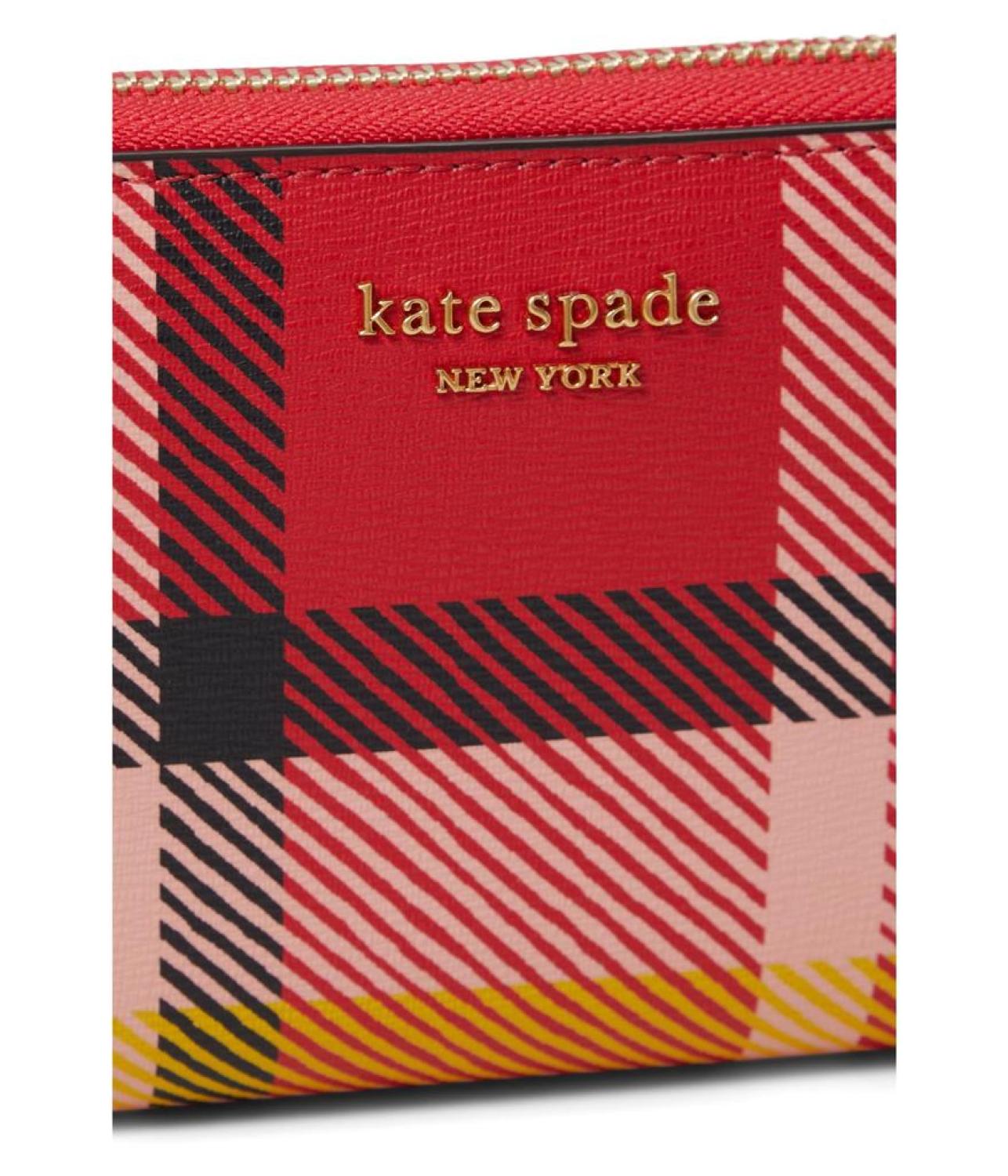 Kate Spade New York Morgan Museum Plaid Printed PVC Double Zip