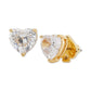 Gold-Tone Stone Heart Stud Earrings