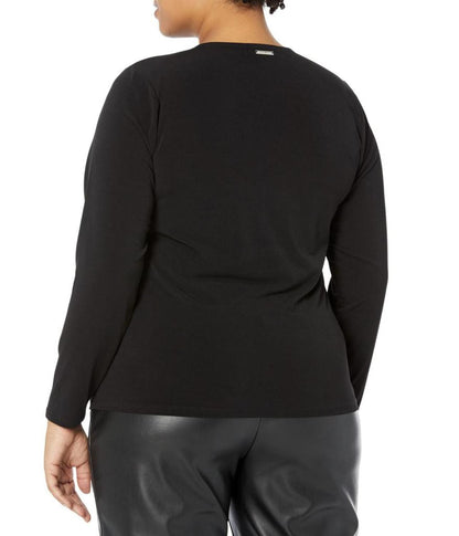 Plus Size Twist Keyhole Top