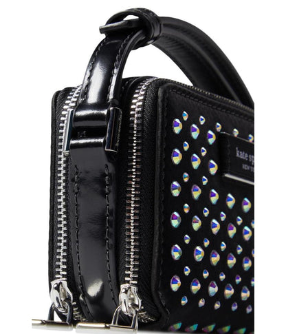 Double Zip Micro Embellished Leather Double Zip Micro Crossbody