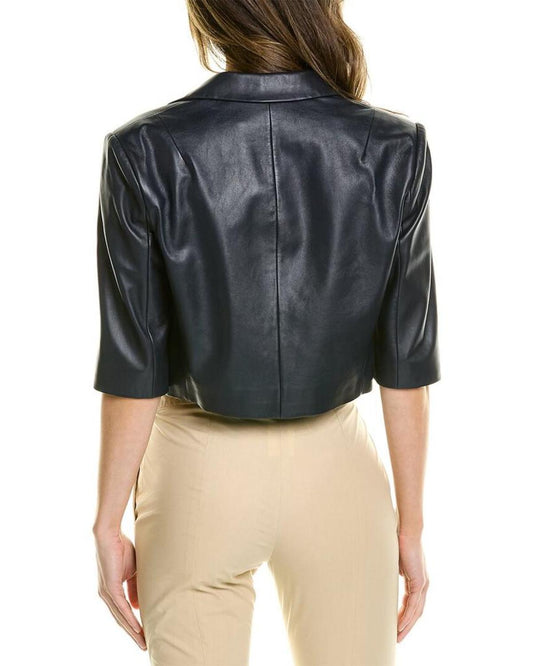 Michael Kors Leather Bolero Jacket