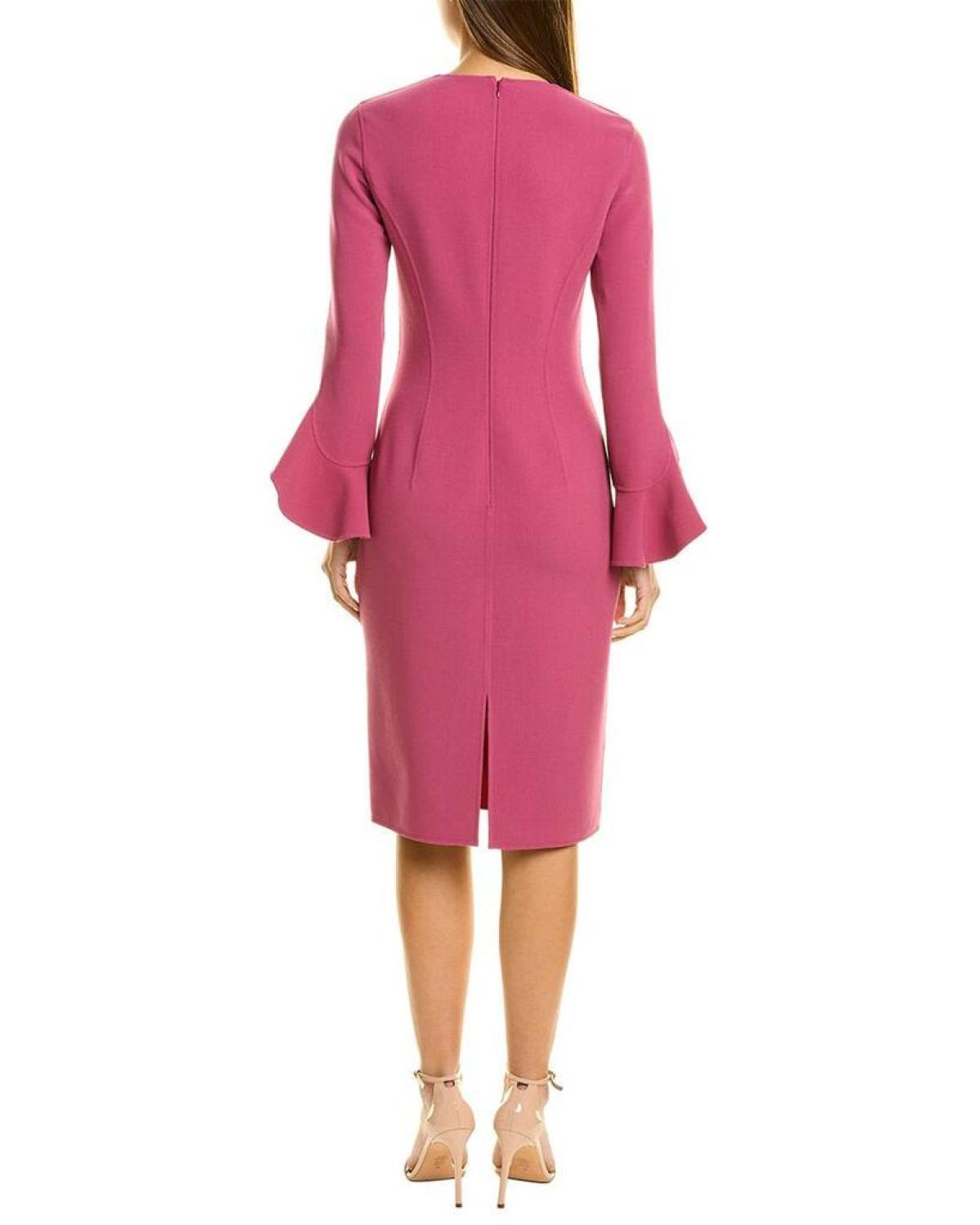 Michael Kors Ruffle Wool-Blend Sheath Dress