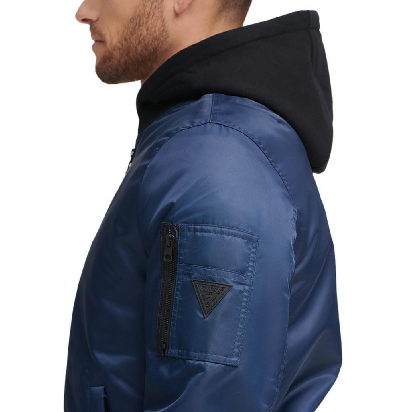 Men's Bomber Jacket with Removable Hooded Inset